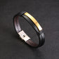 C033 Personalisiertes Edelstahl- Lederarmband