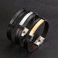 C033 Personalisiertes Edelstahl- Lederarmband