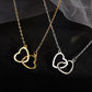 C005- Top-Style! Modische Doppel- Herz- Halskette in gold oder silber!