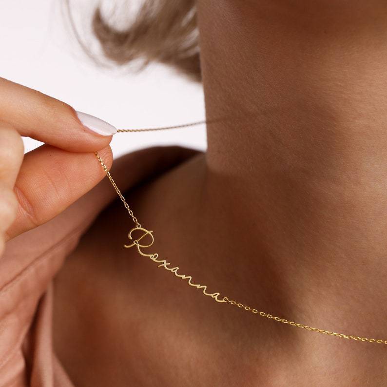 C025 - Namenskette 18k vergoldet